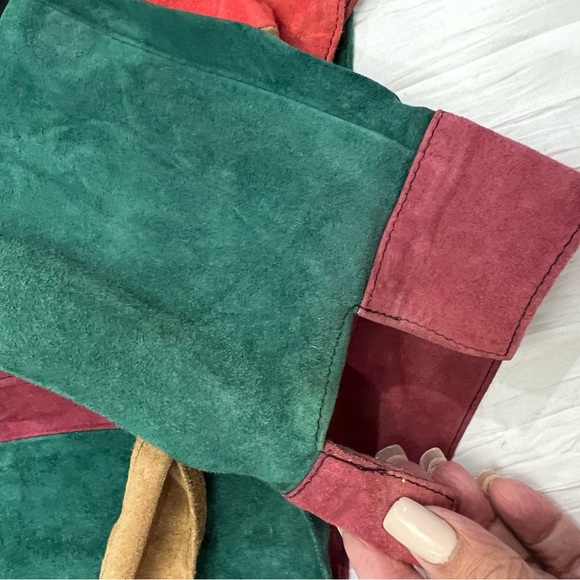 JUDITH ANN Creations 1980s Patchwork 100% Leather Tie Jacket - Picture 6 of 12